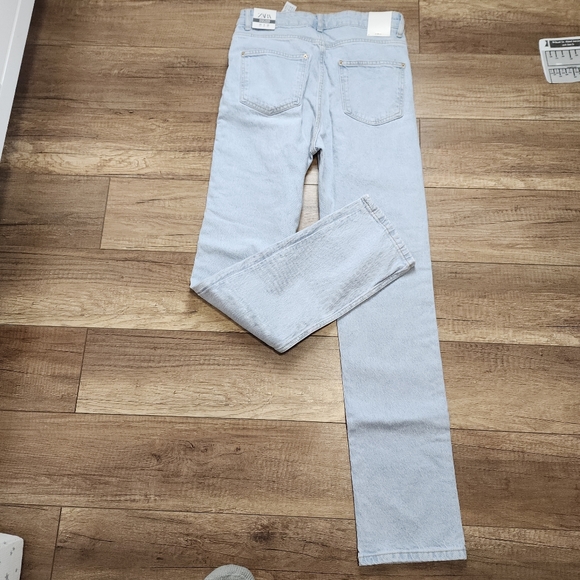 Zara high-rise straight leg denim light wash jeans Full-length women's EU 40 / 8 - Picture 16 of 16